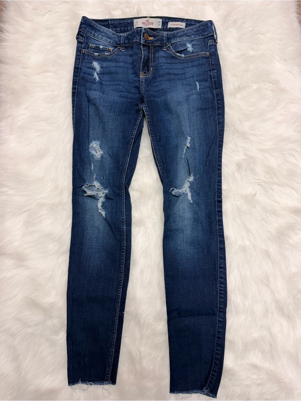 Hollister Dark Wash Distressed Skinny Jeans